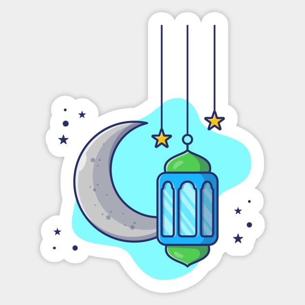 Ramadan lantern lamp with moon Sticker by Catalyst Labs